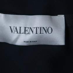 Pre Owned Valentino Navy Blue Chiffon Silk Sleeveless Midi Dress S
