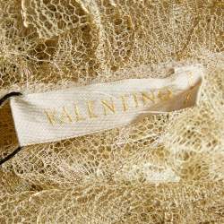 Valentino Gold Floral Lurex Lace Shirt M