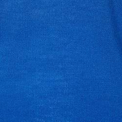 Pre Owned Valentino Miss V Blue Wool Pique Knit Crewneck Sweater M