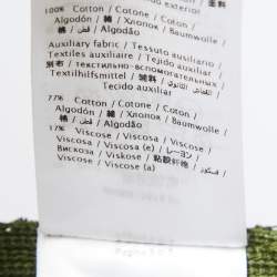 Pre Owned Valentino Green Cotton Knit Lace Trimmed Crew Neck Sweatshirt L