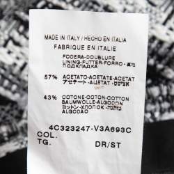 Valentino Blac/White Striped Tweed Button Front Jacket M