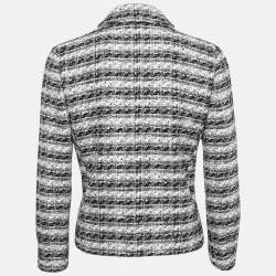 Valentino Blac/White Striped Tweed Button Front Jacket M