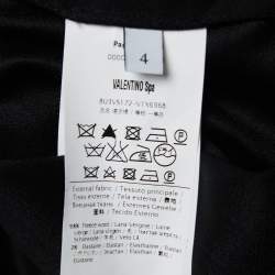 Pre Owned Valentino Techno Couture Black/White Wool Overlapped Short Sleeve Mini Dress S