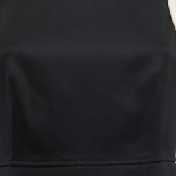 Pre Owned Valentino Techno Couture Black/White Wool Overlapped Short Sleeve Mini Dress S