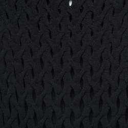 Pre Owned Valentino Black Rib Knit High Neck Sleeveless Crop Top L