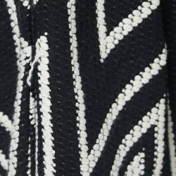 Valentino Black/White Patterned Wool Blend Knit Long Coat L