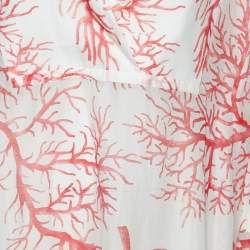 Pre Owned Valentino Archive '68 White Printed Cotton & Silk Midi Dress M