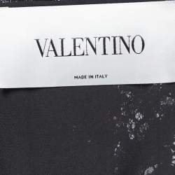 Pre Owned Valentino Black Lace Long Sleeve Midi Dress S
