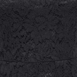 Pre Owned Valentino Black Lace Long Sleeve Midi Dress S
