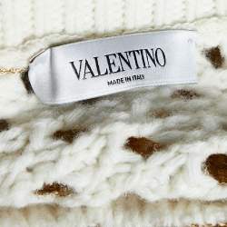 Valentino Metallic Gold Cable Knit Wool Jumper S