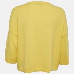 Pre Owned Valentino Yellow Cashmere Sweater Top M