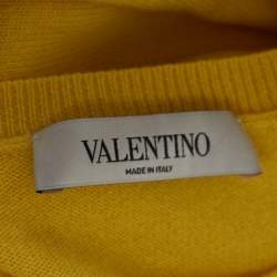 Pre Owned Valentino Yellow Cashmere Sweater Top M