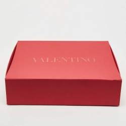 Pre Owned Valentino Pink/Red Knit Pleated Ponte Skirt M