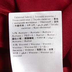 Pre Owned Valentino Red Crepe Midi Skirt M
