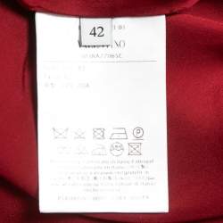 Pre Owned Valentino Red Crepe Midi Skirt M