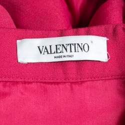 Pre Owned Valentino Pink Crepe Pleated Mini Skirt S