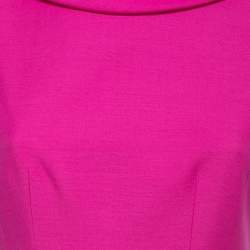 Pre Owned Valentino Pink Crepe Open Back Bow Detail Mini Dress S