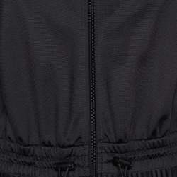 Pre Owned Valentino Black Jersey Plisse Midi Dress L
