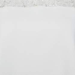 Pre Owned Valentino Off White Lace & Knit Paneled Oversized T-Shirt L