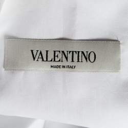 Pre Owned Valentino White Cotton Side Slit Detail Oversized Shirt M