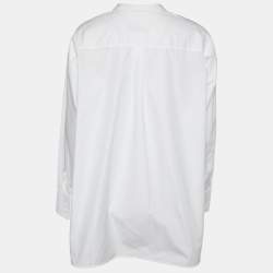 Pre Owned Valentino White Cotton Side Slit Detail Oversized Shirt M