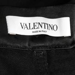 Valentino Black Denim Inside Out Shorts L