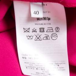 Pre Owned Valentino Pink Silk Knot Detail Long Cape M