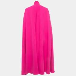 Pre Owned Valentino Pink Silk Knot Detail Long Cape M