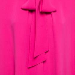 Pre Owned Valentino Pink Silk Knot Detail Long Cape M