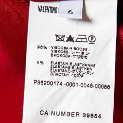 مملوكة مسبقًا Valentino Red Crepe Bow Detail One Shoulder Mini Dress M