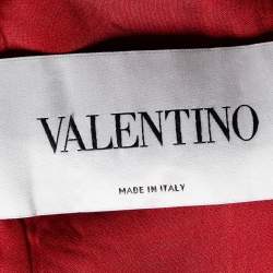 مملوكة مسبقًا Valentino Red Crepe Bow Detail One Shoulder Mini Dress M