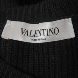 Pre Owned Valentino Black Wool & Cashmere Balloon Sleeve Sweater M