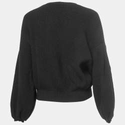 Pre Owned Valentino Black Wool & Cashmere Balloon Sleeve Sweater M