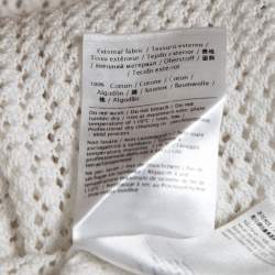 Pre Owned Valentino White Crochet Knit Embroidered Collar Top S