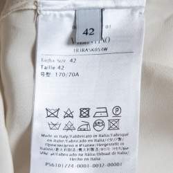 Valentino Cream Floral Print Silk Flared Maxi Skirt M