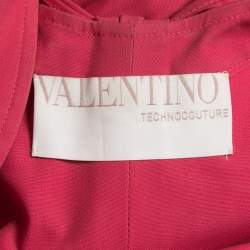 Pre Owned Valentino Techno Couture Pink Cotton Bow Detailed Sleeveless Mini Dress M 