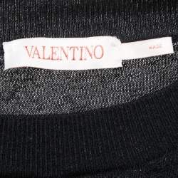 Pre Owned Valentino Black Wool Crew Neck Sweater M