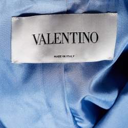 Pre Owned Valentino Blue Wool & Silk Double Breasted Blazer M