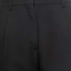 Pre Owned Valentino Black Wool Blend Straight Leg Trousers M