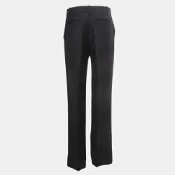 Pre Owned Valentino Black Wool Blend Straight Leg Trousers M