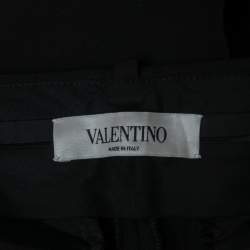 Pre Owned Valentino Black Wool Blend Straight Leg Trousers M