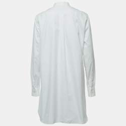 Pre Owned Valentino White Cotton & Lace Inset Tunic Top XL