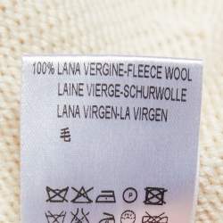 Pre Owned Valentino Cream Wool Knit Ruffled Tie Detail Long Shrug L