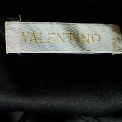 Pre Owned Valentino Multicolor printed Silk Satin Draped Gown L