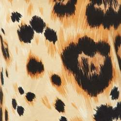 Pre Owned Valentino Brown Animal Print Cotton Long Sleeve T-Shirt L