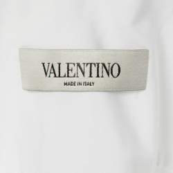 Pre Owned Valentino White Floral Applique Cotton Shirt L