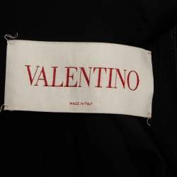 Pre Owned Valentino Black Wool Blend Lace Trimmed Turtle Neck Mini Dress XL