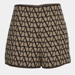 Valentino Brown/Black Iconographe Canvas Shorts M