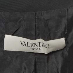 Valentino Vintage Black Synthetic Belted Jacket M
