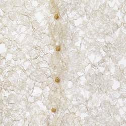 Pre Owned Valentino Gold Floral Lace Buttoned Lace Blouse M